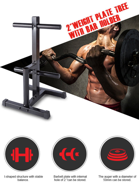 LEAP SPORTS Support de rangement pour poids olympiques de 5 cm avec porte-barre