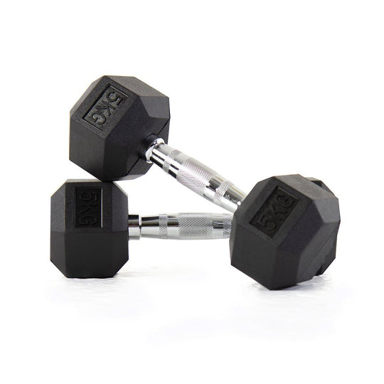 Haltère hexagonal en caoutchouc de qualité supérieure 2,5-25KG