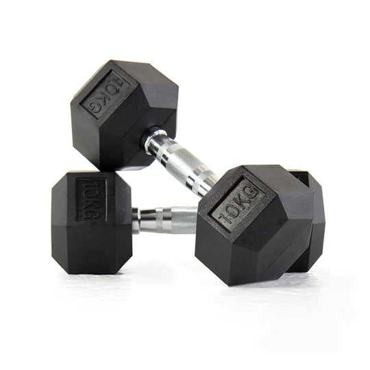 Haltère hexagonal en caoutchouc de qualité supérieure 2,5-25KG