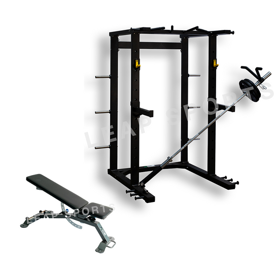 LS Power Rack - Banc réglable - Combo Barre Olympique 7'