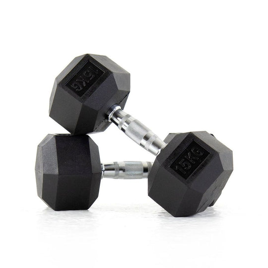 Haltère hexagonal en caoutchouc de qualité supérieure 2,5-25KG