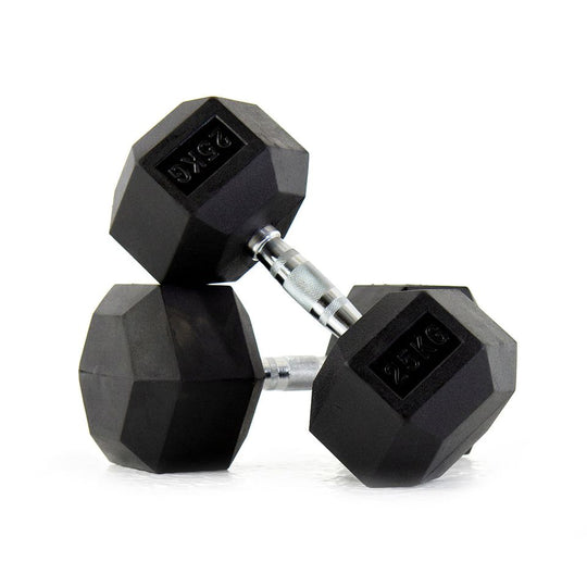 Haltère hexagonal en caoutchouc de qualité supérieure 2,5-25KG